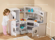 Homcom Signature Träkök för Barn – Handgjord Premiumdesign med Realistiska Funktioner