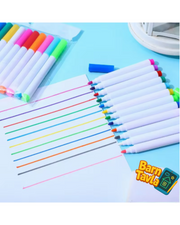 🎨 Extra set med 12 suddbara neonpennor